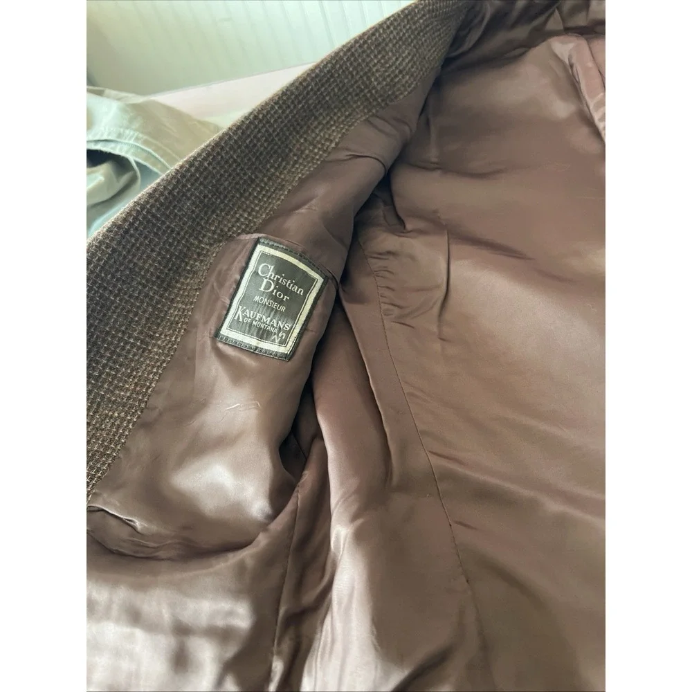 VTG Christian Dior Monsieur Brown Wool Blazer 38R Usa Made Union Kaufman Montana